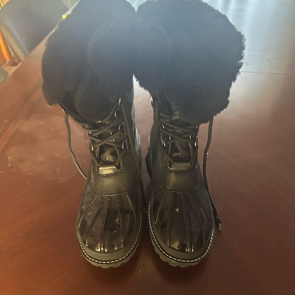 Coach Black Lace Up Boots